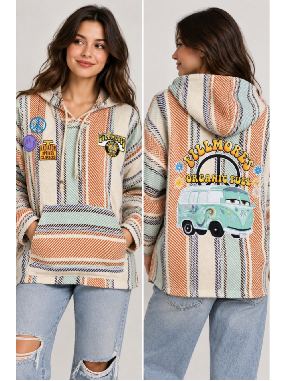 Disney Pixar Cars Fillmore Woven Baja Hoodie M BoxLunch Exclusive NWT